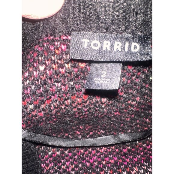 Torrid Women's Pink Hearts V Neck Button Cardigan Sweater Sz 2 (18/20) Valentine - Picture 6 of 13